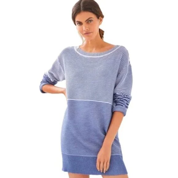 Anthropologie Daily Practice Ribbed Knit Stripe Sweater Dress - Picture 1 of 9